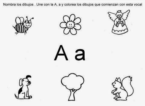 Fichas de la A para colorear 2