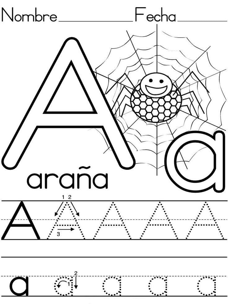 Fichas de la A para colorear 3