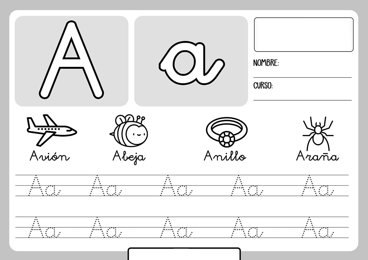 Fichas de la A para imprimir 1