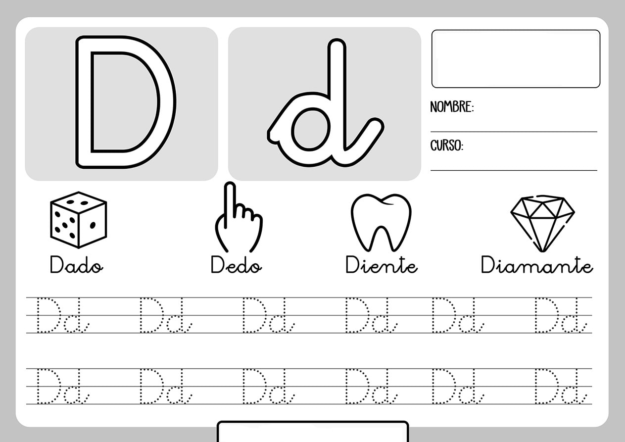 Fichas de la D para imprimir 1