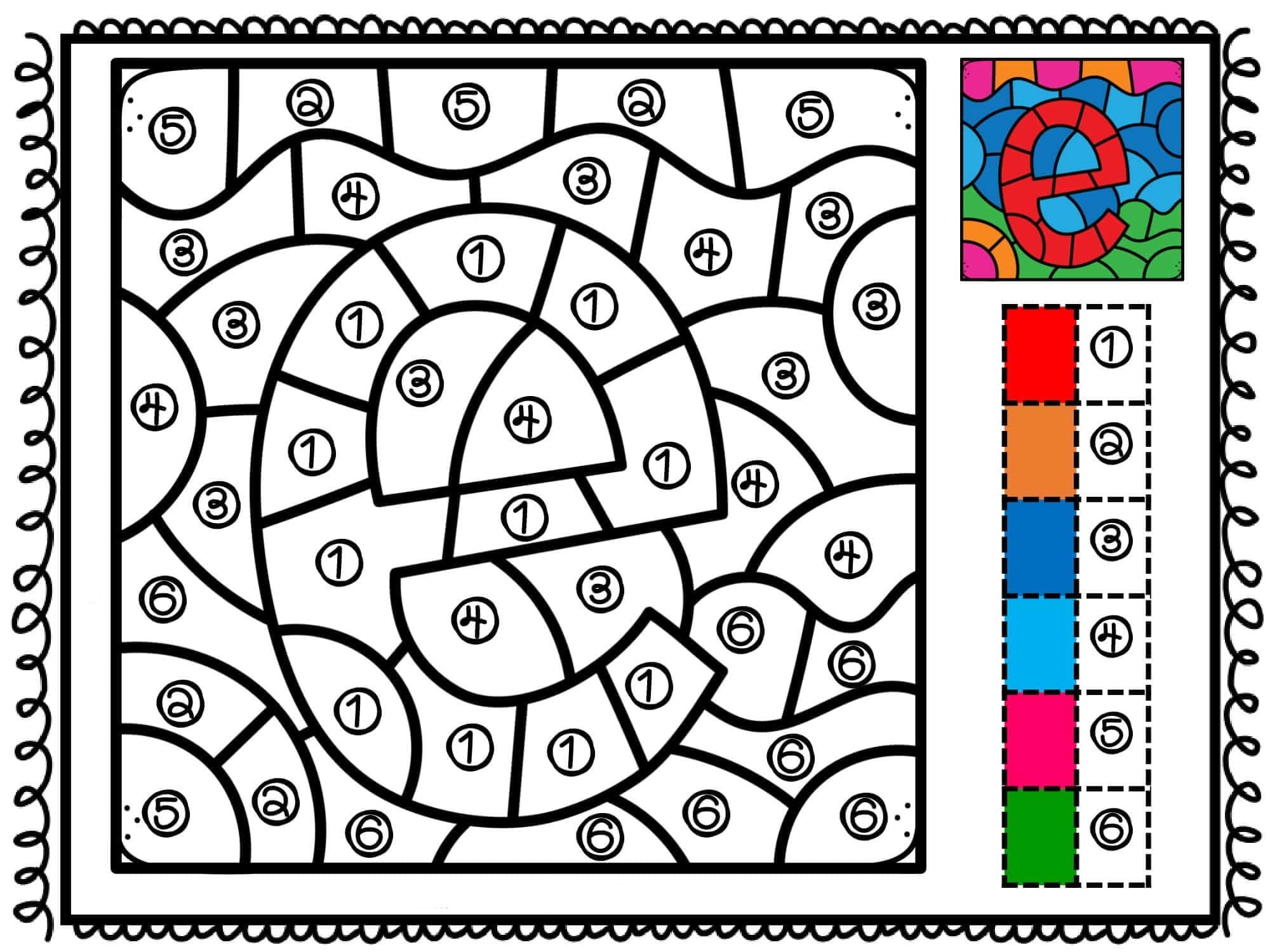 Fichas de la E para colorear 1