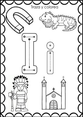 Fichas de la I para colorear 2