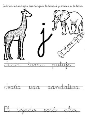 Fichas de la J para imprimir 2