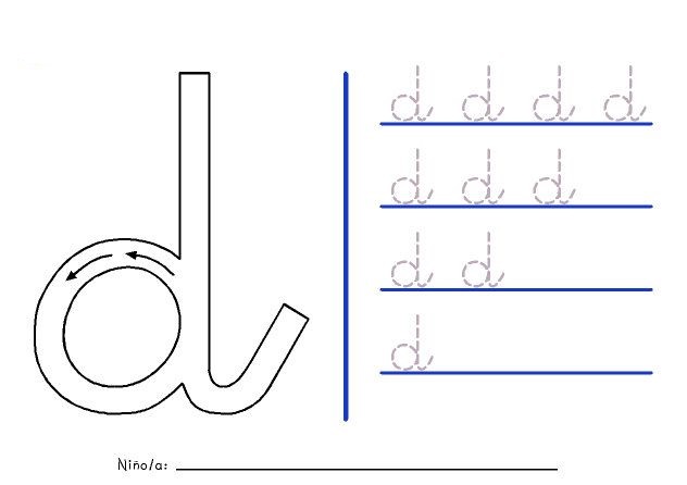 Fichas de la d minúscula 1