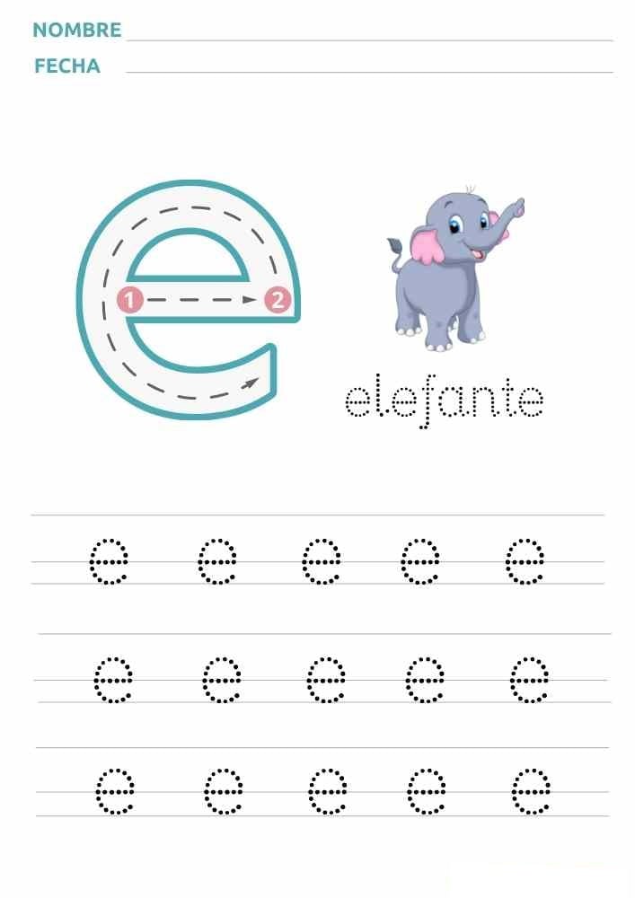 Fichas de la e minúscula 2