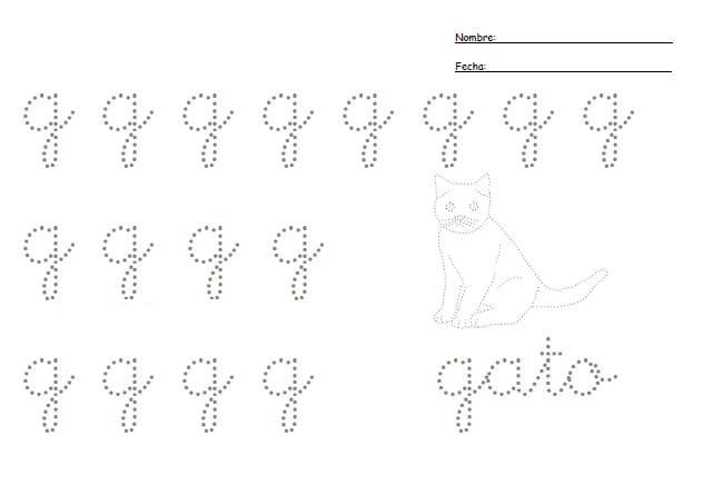 Fichas de la g minúscula 1