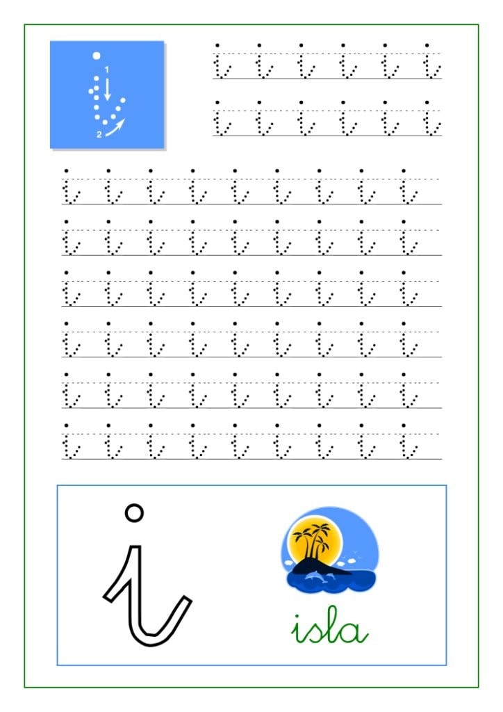 Fichas de la i minúscula 1