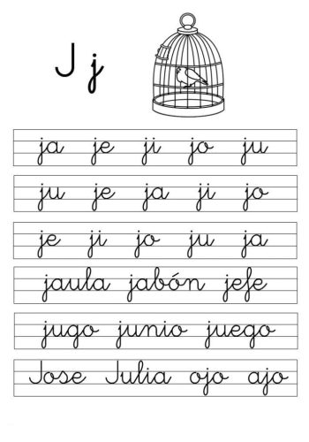 Fichas de la j minúscula 3