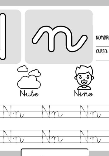 Fichas de la N para colorear 1