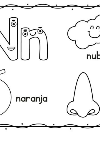 Fichas de la N para colorear 2