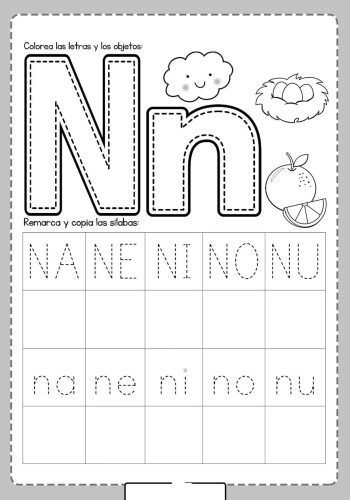 Fichas de la N para imprimir 1