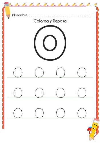 Fichas de la O para colorear 1