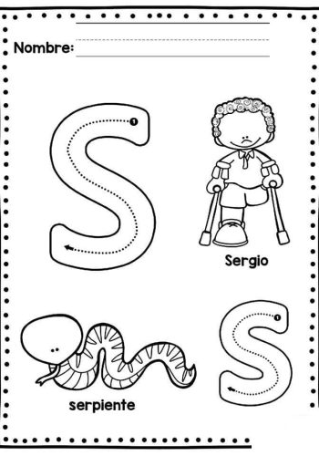 Fichas de la S para colorear 1