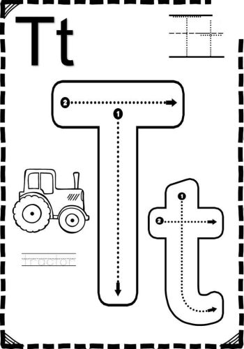 Fichas de la T para colorear 2