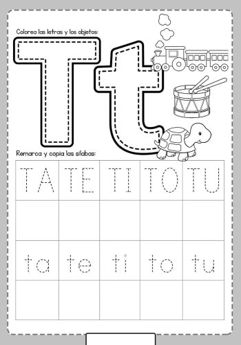 Fichas de la T para imprimir 1