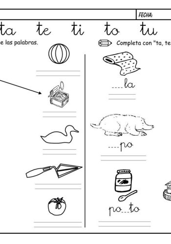 Fichas de la T para imprimir 2