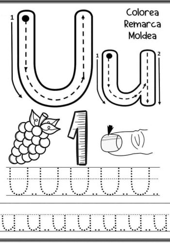 Fichas de la U para colorear 1