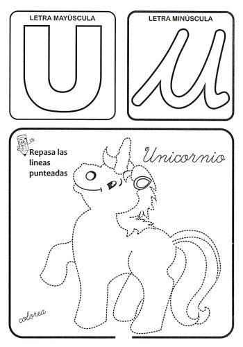 Fichas de la U para colorear 2