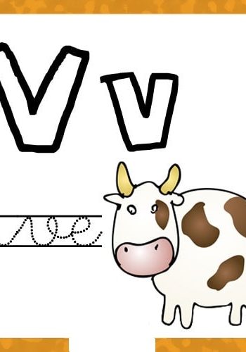 Fichas de la V para colorear 3