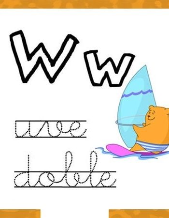 Fichas de la W para colorear 1