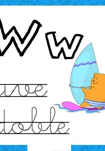 Fichas de la W para colorear 3