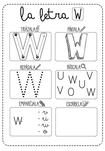 Fichas de la W para imprimir 1