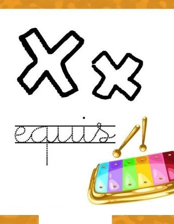 Fichas de la X para colorear 3