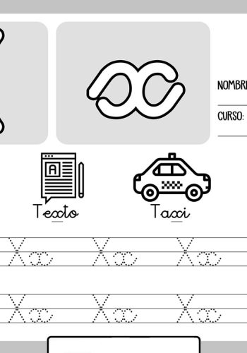 Fichas de la X para imprimir 2