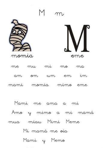 Fichas de la M minúscula 1