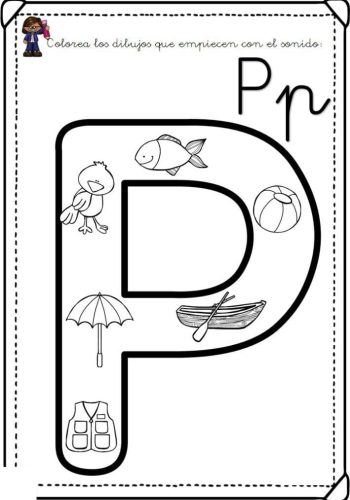 fichas de la P para colorear 1