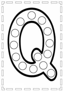fichas de la Q para colorear 1