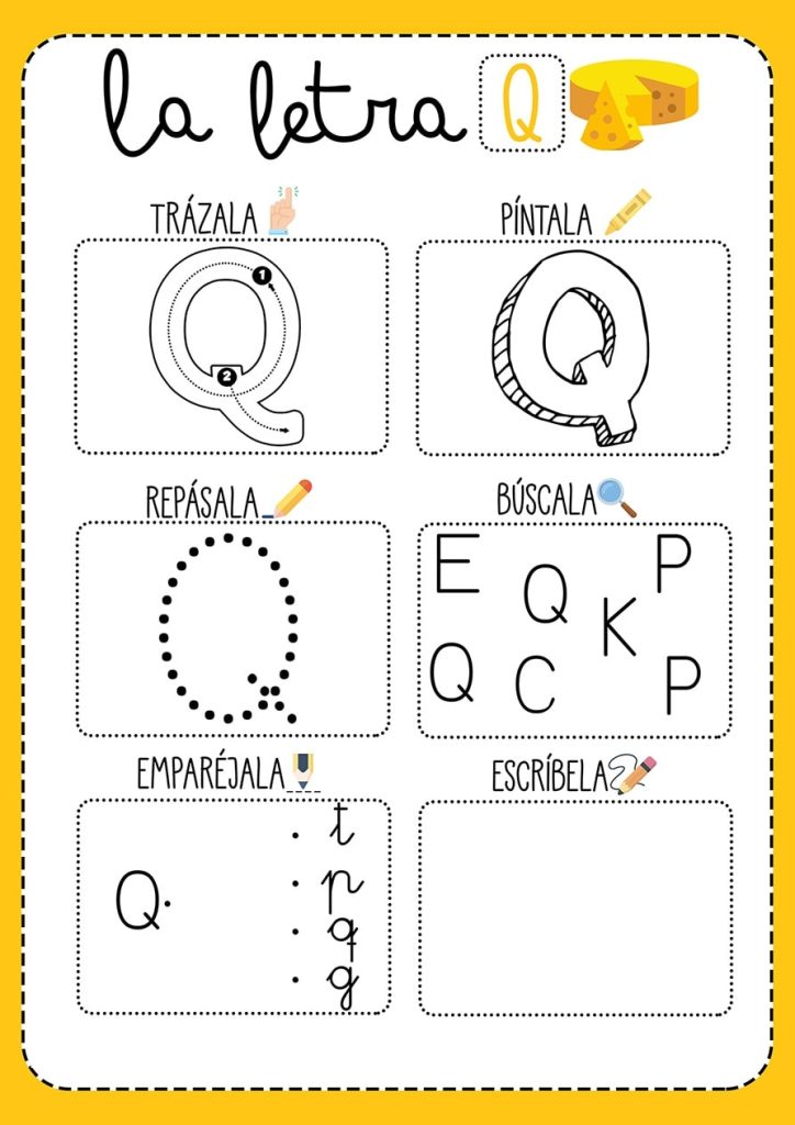 fichas de la Q para imprimir 1