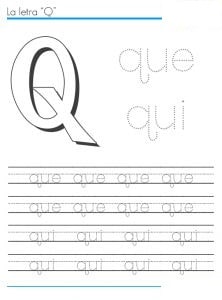 fichas de la Q para imprimir 2