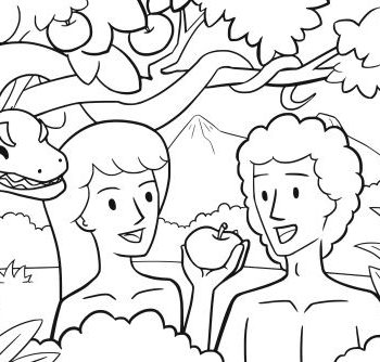 Fichas de Adán y Eva para colorear 3