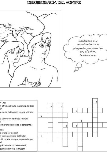 Fichas de Adán y Eva para escribir 1