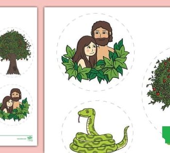 Fichas de Adán y Eva para imprimir 1