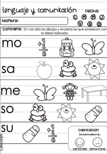 Fichas de consonantes para escribir 1