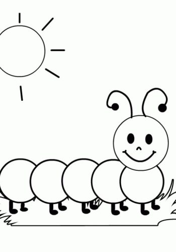 Fichas de gusanos para colorear 2