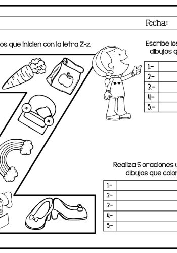 Fichas de la Z para colorear 1