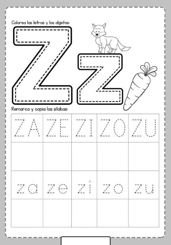 Fichas de la Z para colorear 3