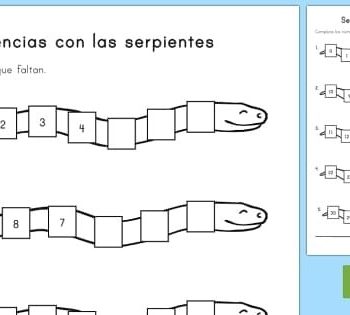 Fichas de serpientes para escribir 1