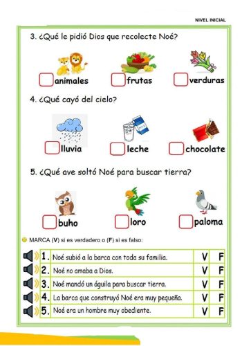 Fichas del arca de Noé para escribir 2