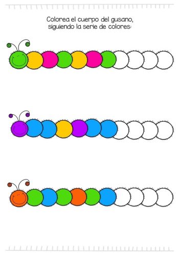 Fichas de gusanos para escribir 2