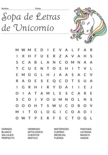 Fichas de unicornios para estudiar 3