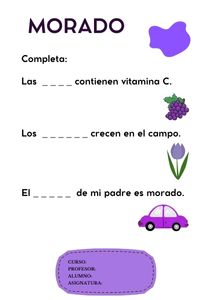 Fichas de color morado para escribir 1