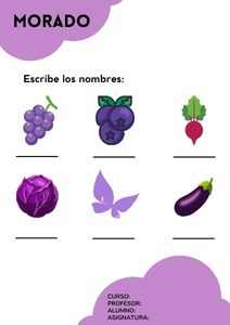 Fichas de color morado para escribir 3