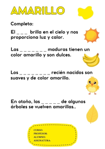 Fichas de color amarillo para escribir 1