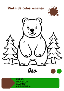 Fichas de color marrón para colorear 1