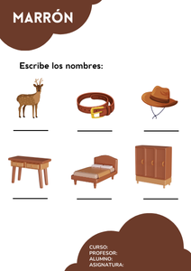 Fichas de color marrón para escribir 3