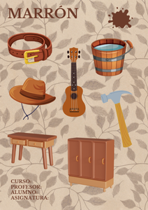 Fichas de color marrón para imprimir 1